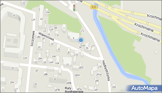 Lublin, Wąwozowa, 3e, mapa Lublina