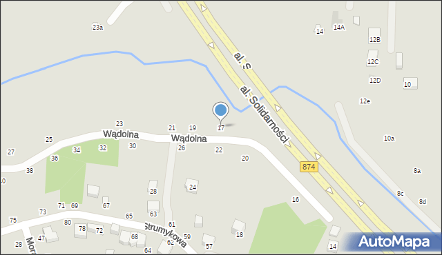 Lublin, Wądolna, 17, mapa Lublina