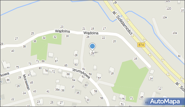 Lublin, Wądolna, 24, mapa Lublina