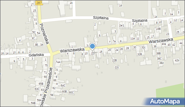 Lubsko, Warszawska, 12, mapa Lubsko