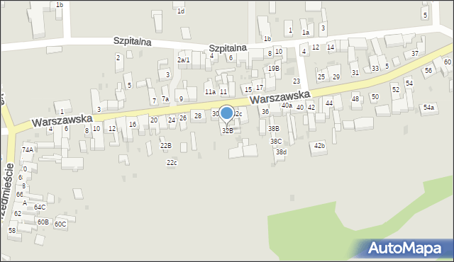 Lubsko, Warszawska, 32B, mapa Lubsko