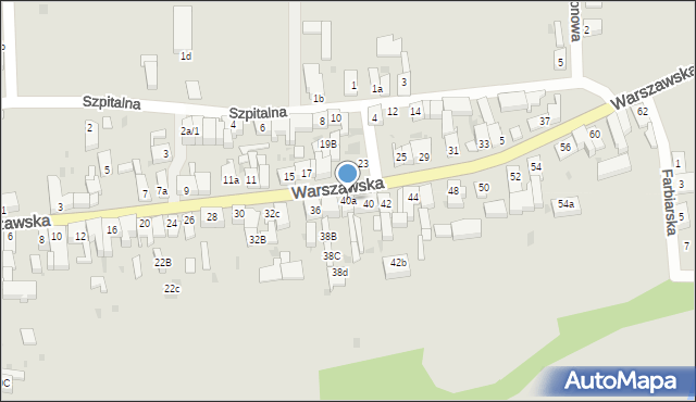 Lubsko, Warszawska, 40a, mapa Lubsko