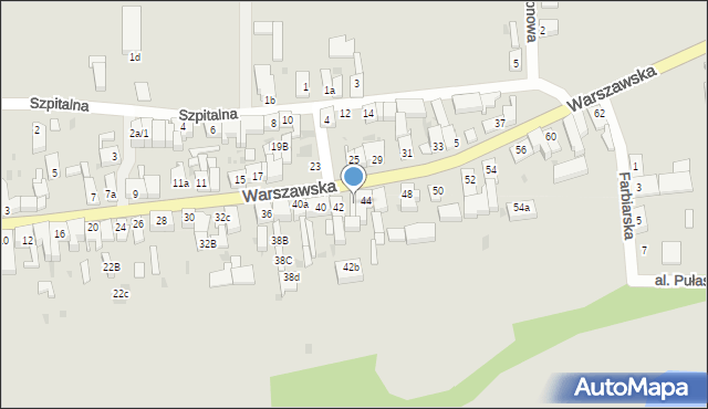 Lubsko, Warszawska, 42a, mapa Lubsko