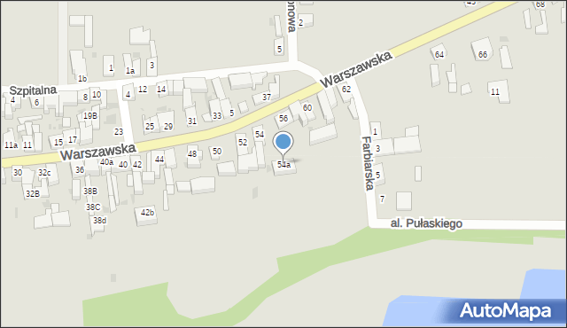 Lubsko, Warszawska, 54a, mapa Lubsko