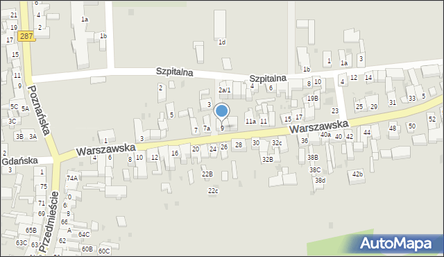 Lubsko, Warszawska, 9, mapa Lubsko