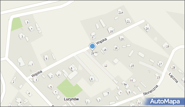 Lucynów, Wąska, 14, mapa Lucynów