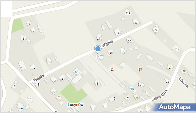 Lucynów, Wąska, 14, mapa Lucynów