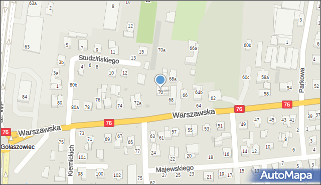 Łuków, Warszawska, 70, mapa Łuków