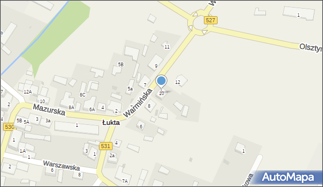 Łukta, Warmińska, 10, mapa Łukta