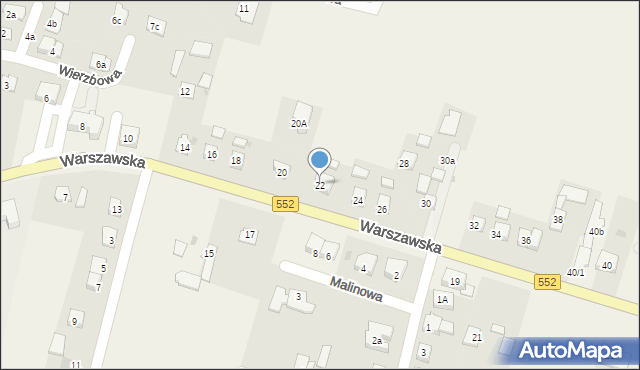 Łysomice, Warszawska, 22, mapa Łysomice