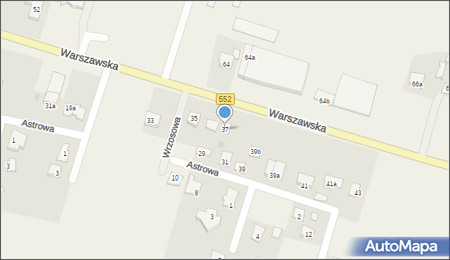 Łysomice, Warszawska, 37, mapa Łysomice