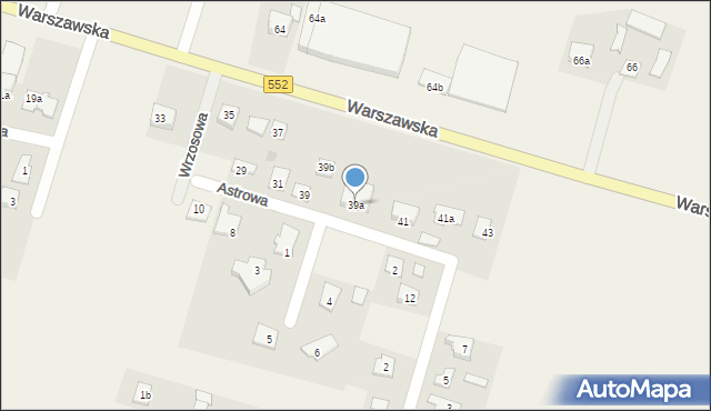 Łysomice, Warszawska, 39a, mapa Łysomice