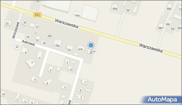 Łysomice, Warszawska, 43, mapa Łysomice