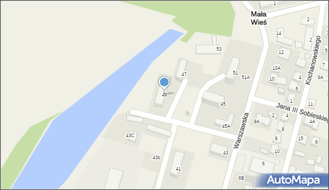 Mała Wieś, Warszawska, 49, mapa Mała Wieś