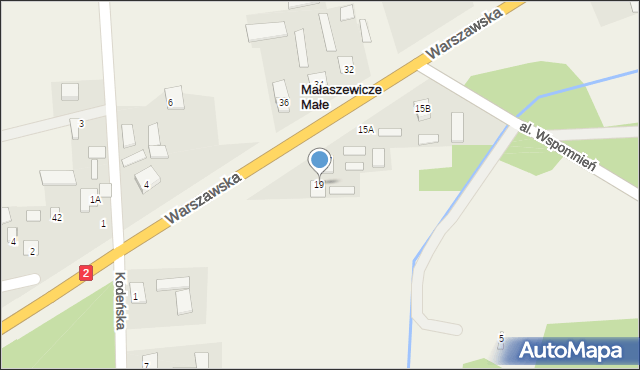 Małaszewicze Małe, Warszawska, 19, mapa Małaszewicze Małe