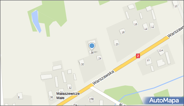 Małaszewicze Małe, Warszawska, 26, mapa Małaszewicze Małe