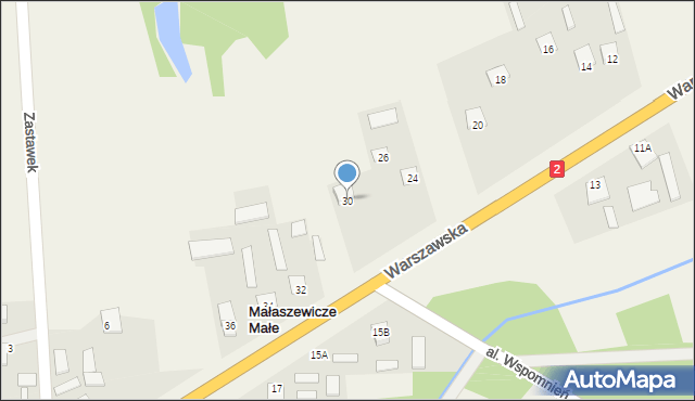 Małaszewicze Małe, Warszawska, 30, mapa Małaszewicze Małe