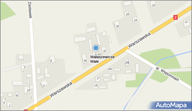 Małaszewicze Małe, Warszawska, 34, mapa Małaszewicze Małe