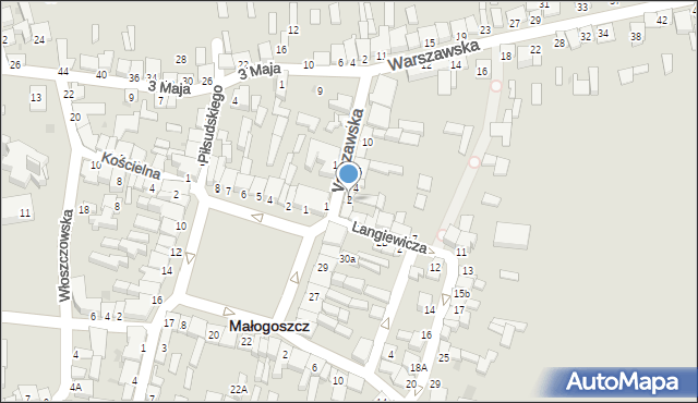 Małogoszcz, Warszawska, 2, mapa Małogoszcz