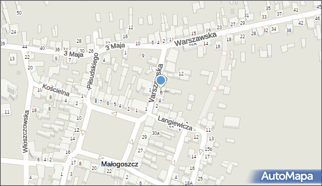 Małogoszcz, Warszawska, 6, mapa Małogoszcz