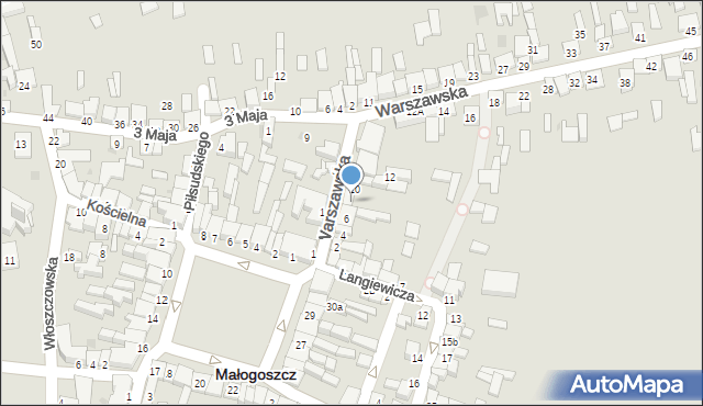 Małogoszcz, Warszawska, 8, mapa Małogoszcz