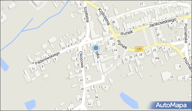 Margonin, Wąska, 1, mapa Margonin