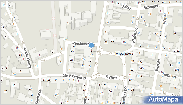 Miechów, Warszawska, 1, mapa Miechów