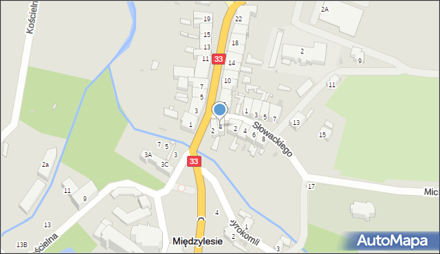 Międzylesie, Waryńskiego Ludwika, 4, mapa Międzylesie