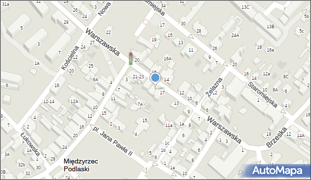 Międzyrzec Podlaski, Warszawska, 19, mapa Międzyrzec Podlaski