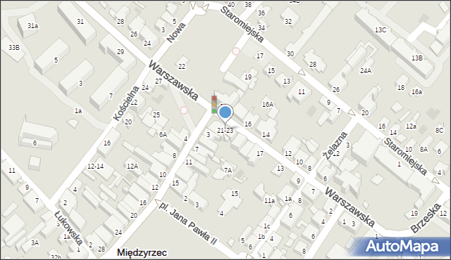 Międzyrzec Podlaski, Warszawska, 21-23, mapa Międzyrzec Podlaski