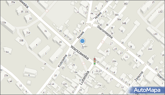 Międzyrzec Podlaski, Warszawska, 22, mapa Międzyrzec Podlaski