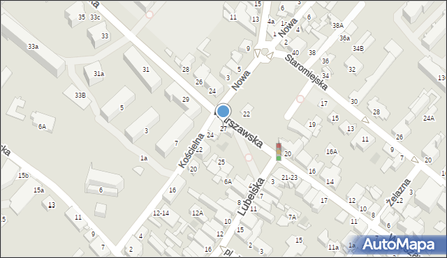 Międzyrzec Podlaski, Warszawska, 27, mapa Międzyrzec Podlaski