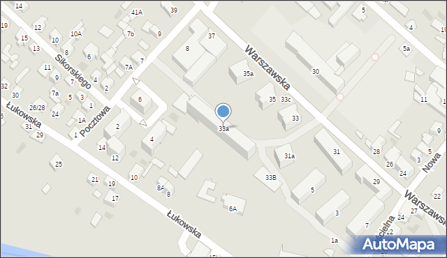 Międzyrzec Podlaski, Warszawska, 33a, mapa Międzyrzec Podlaski