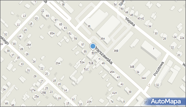 Międzyrzec Podlaski, Warszawska, 53, mapa Międzyrzec Podlaski