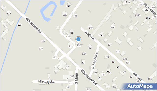 Międzyrzec Podlaski, Warszawska, 84a, mapa Międzyrzec Podlaski