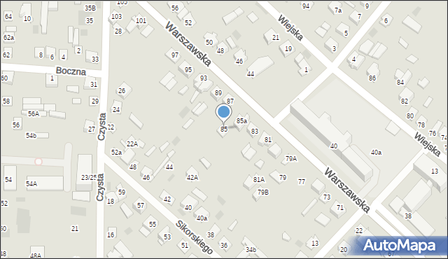 Międzyrzec Podlaski, Warszawska, 85, mapa Międzyrzec Podlaski