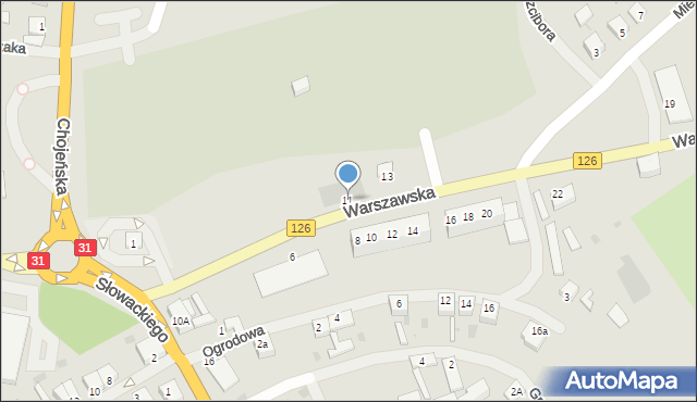 Mieszkowice, Warszawska, 11, mapa Mieszkowice