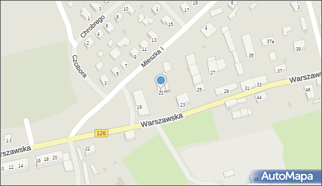 Mieszkowice, Warszawska, 21, mapa Mieszkowice