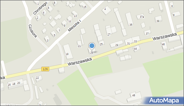 Mieszkowice, Warszawska, 23, mapa Mieszkowice