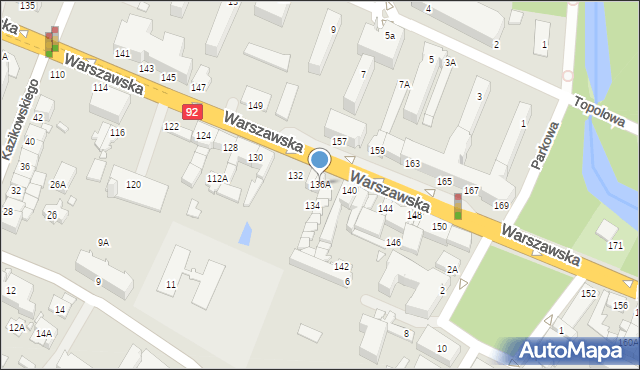 Mińsk Mazowiecki, Warszawska, 136A, mapa Mińsk Mazowiecki