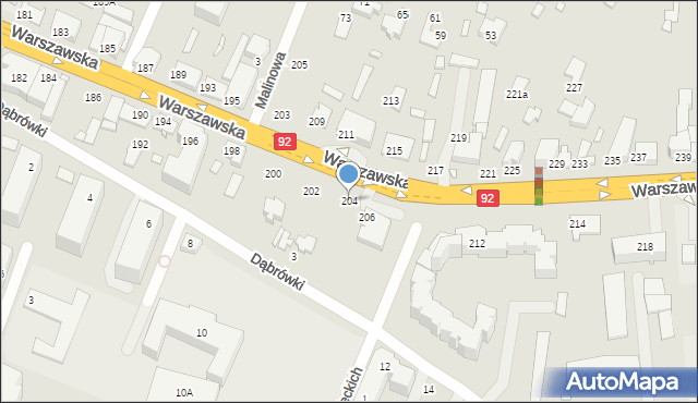 Mińsk Mazowiecki, Warszawska, 204, mapa Mińsk Mazowiecki