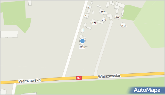 Mińsk Mazowiecki, Warszawska, 271b, mapa Mińsk Mazowiecki