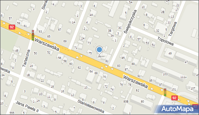 Mińsk Mazowiecki, Warszawska, 77, mapa Mińsk Mazowiecki