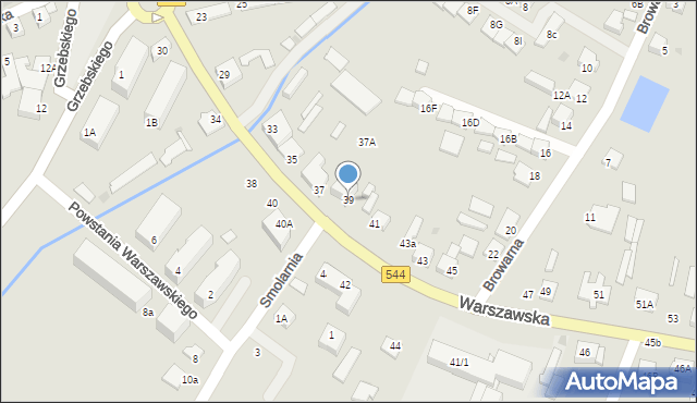 Mława, Warszawska, 39, mapa Mława