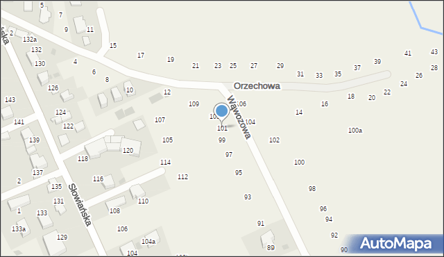 Modlniczka, Wąwozowa, 101, mapa Modlniczka