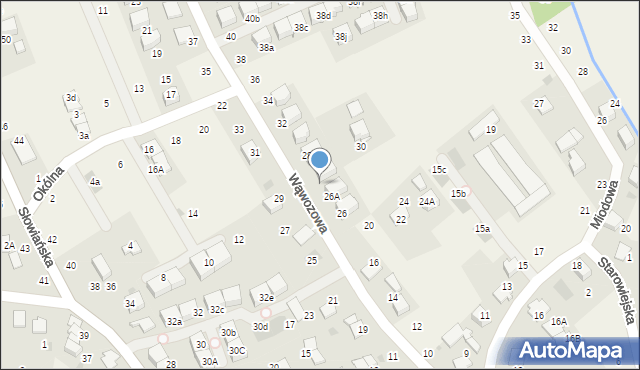 Modlniczka, Wąwozowa, 28, mapa Modlniczka