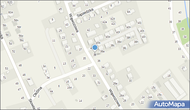 Modlniczka, Wąwozowa, 38, mapa Modlniczka