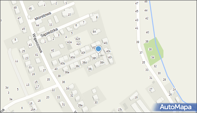 Modlniczka, Wąwozowa, 38g, mapa Modlniczka