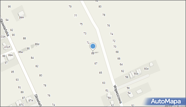 Modlniczka, Wąwozowa, 69, mapa Modlniczka