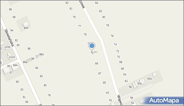 Modlniczka, Wąwozowa, 71, mapa Modlniczka